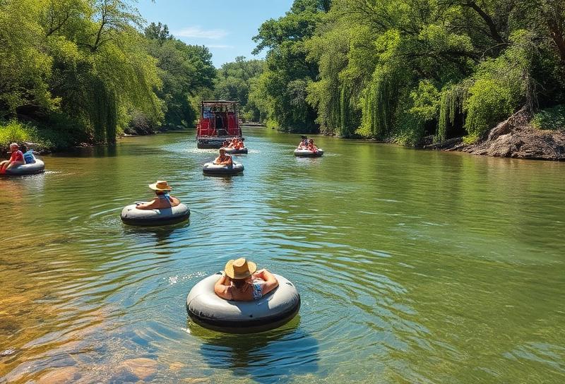 Comal River tubing near Austin, Texas